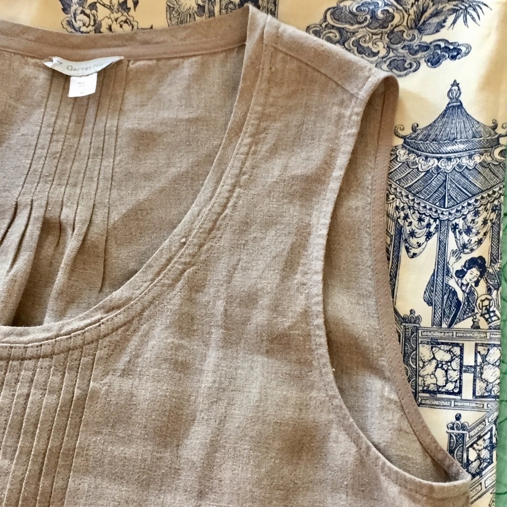 Garnet Hill Beige Sleeveless Midi Dress